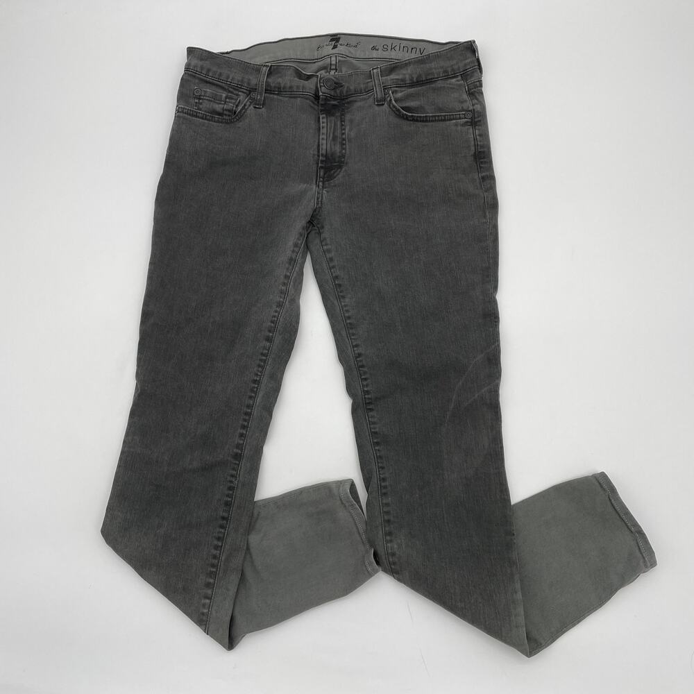 7 FOR ALL MANKIND Jeans Grey Ombre The Skinny Mid Rise Women's Size 31